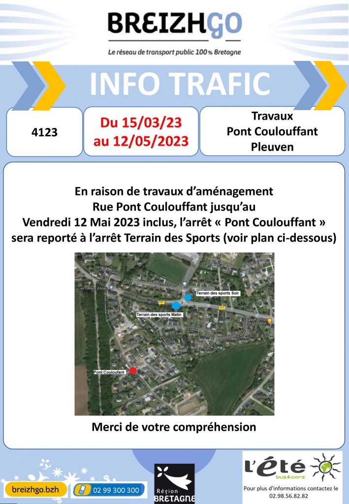 travaux à Pleuven info trafic